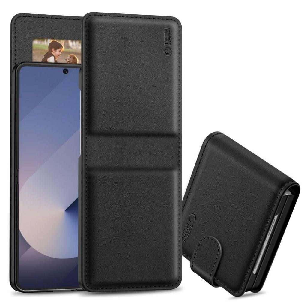 Tech-Protect Plånboksfodral för Samsung Galaxy Z Flip 7 - Svart