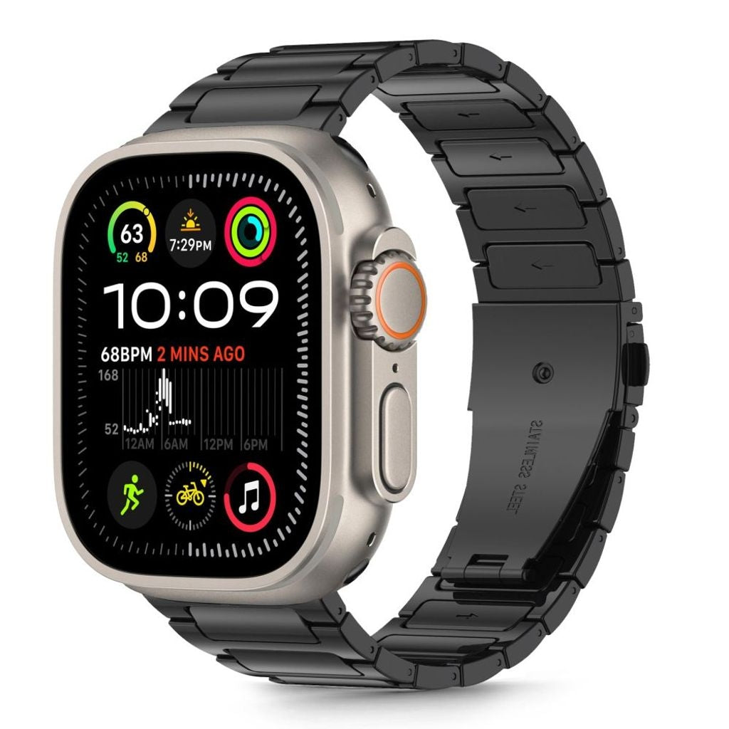 Tech-Protect Rostfritt Klockarmband För Apple Watch 44/45/46/49 Mm - Svart