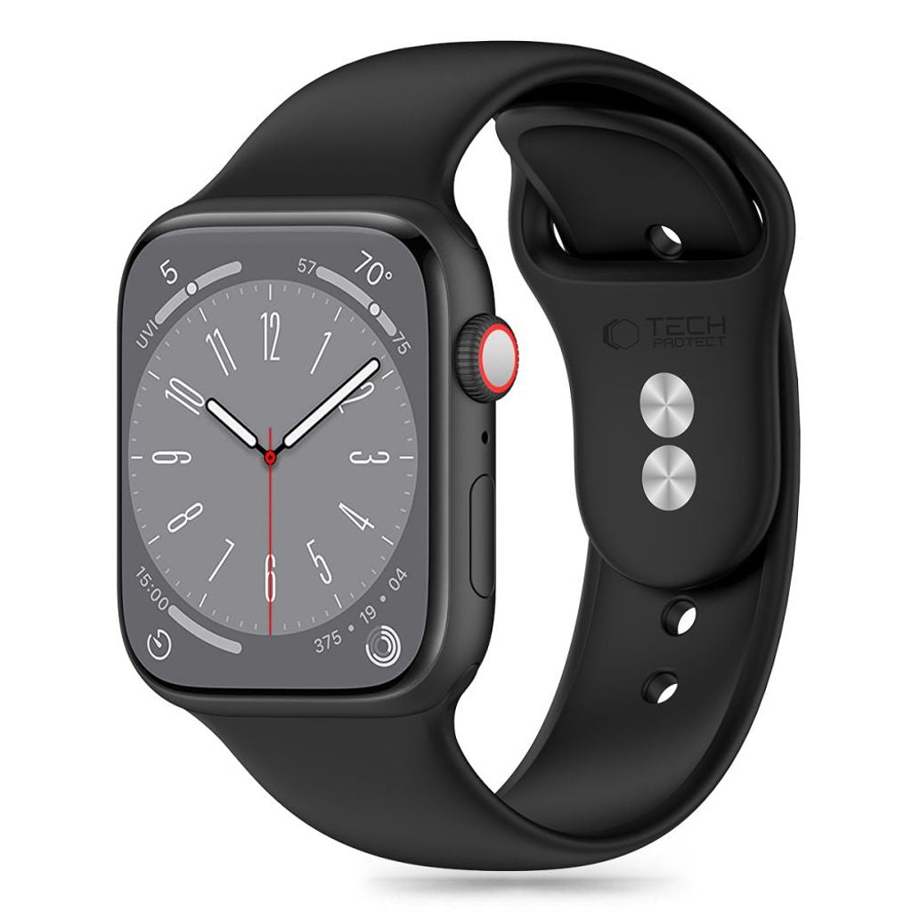 Tech-Protect Silikon Klockarmband För Apple Watch 42/44/45/49 Mm - Svart