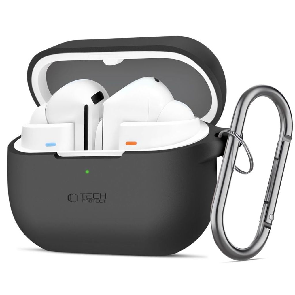 Tech-Protect Silikonkrokfodral för Samsung Galaxy Buds 3/3 Pro - Svart