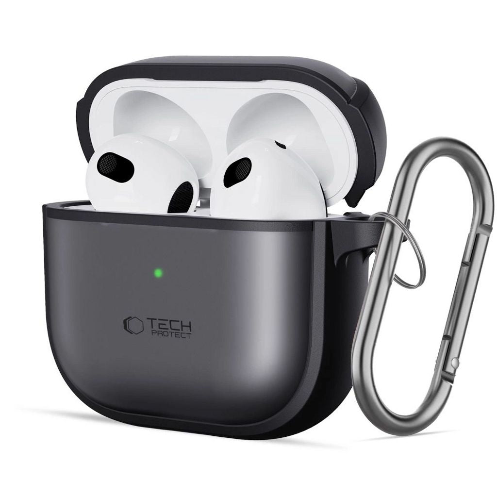 Tech-Protect Slim Case with Carabiner for Airpods 4 - Black