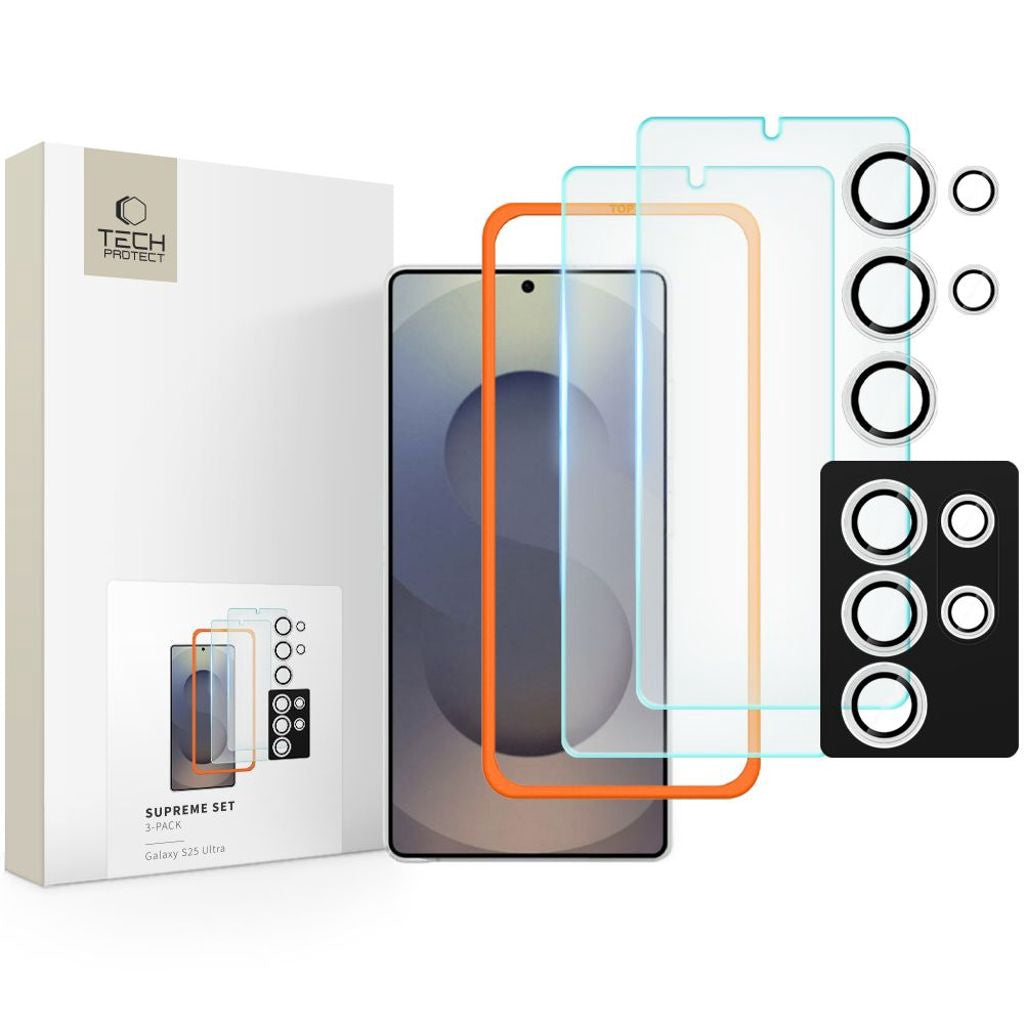 Tech-Protect Supreme Set 2X Skärm- och Linsskydd för Samsung Galaxy S25 Ultra