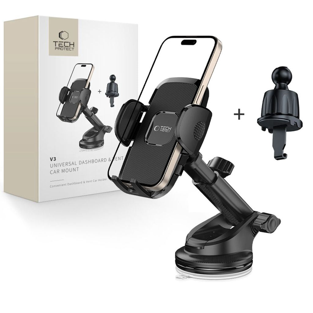 Tech-Protect V3 Mobilhållare Bil 3-i-1 – Svart