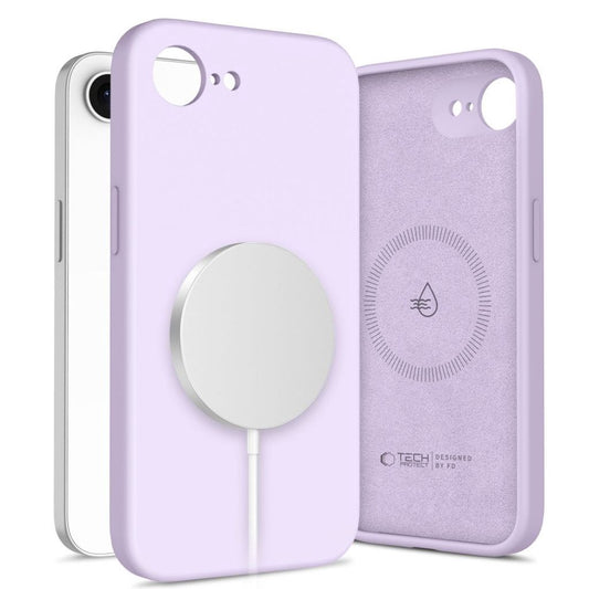 Tech-Protect flytande silikon Magsafe-skal för iPhone 16E - Lila