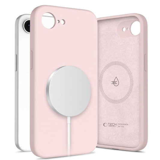 Tech-Protect flytande silikon Magsafe-skal för iPhone 16E - rosa