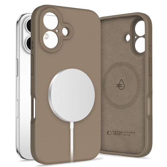 Tech-Protect flytande silikon Magsafe-skal för iPhone 16 - brun