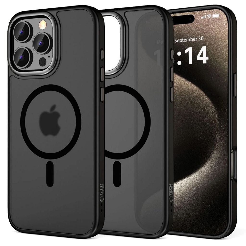Tech-Protect iPhone 16 Pro MagEdge MagSafe Case - Semi-Transparent Black