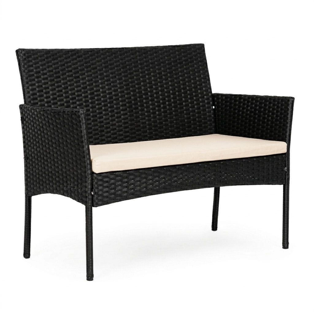 Technorattan Garden Furniture Set for 4 with Glass Table