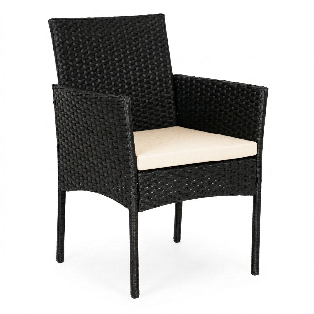 Technorattan Garden Furniture Set for 4 with Glass Table