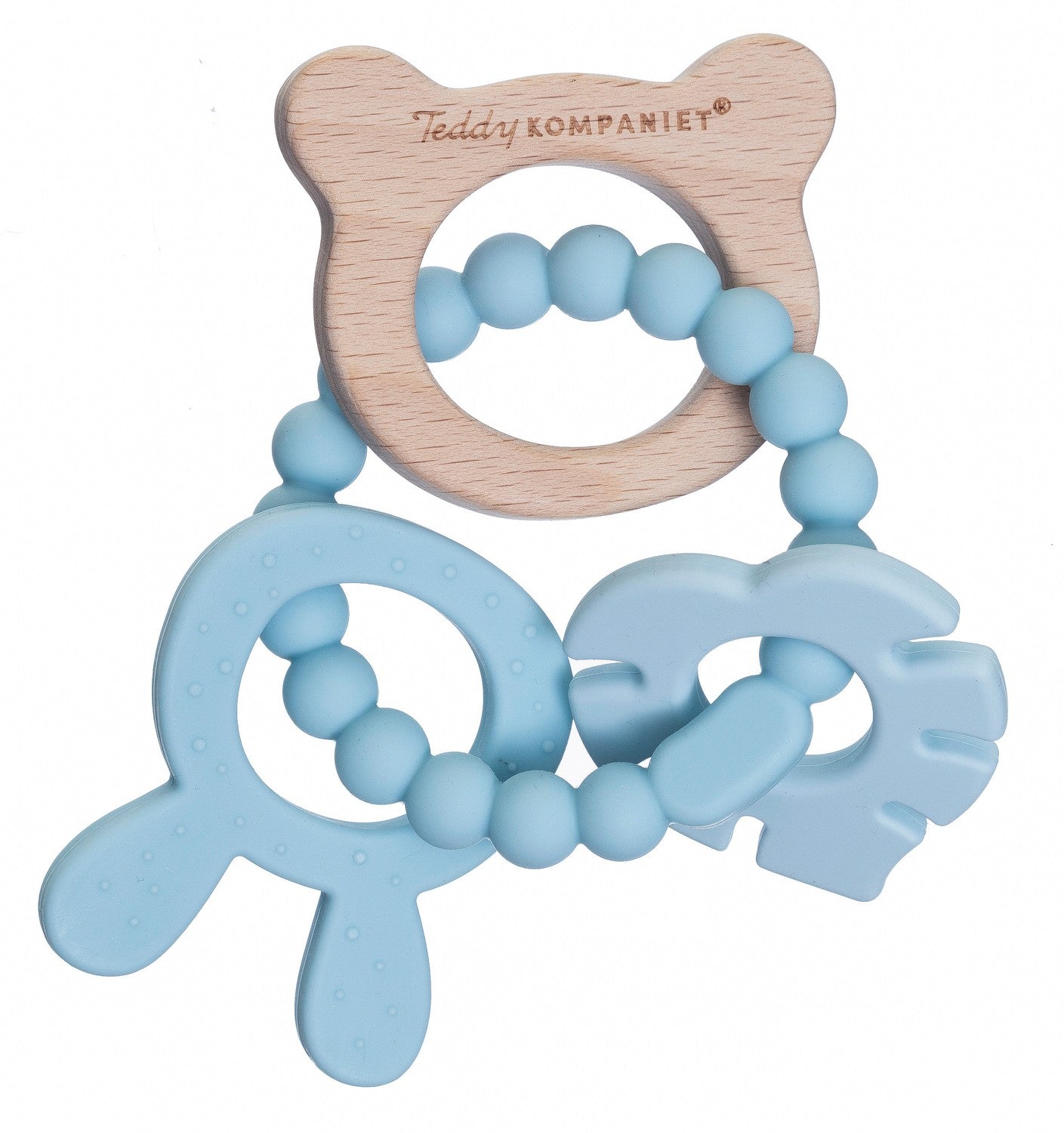 Teether Ring for Babies, Silicone & Wood, Soothes Gums
