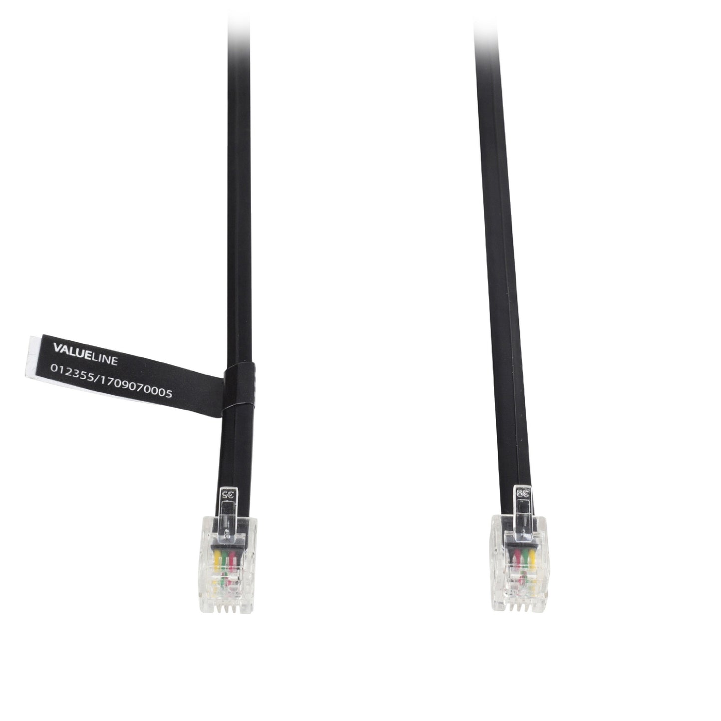 Tele Cable RJ10 (4P4C) Male - RJ10 (4P4C) Male Flat 1.00 m Black