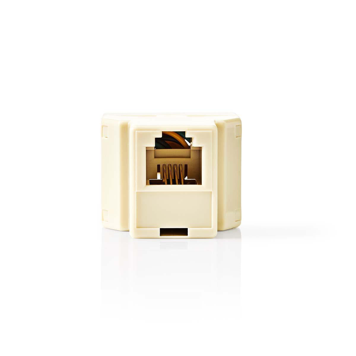 Telecom Wall Box | Connector type: RJ11 | RJ11 Female | 2x RJ11 (4/6) Female | Splitters | ABS | Ivory