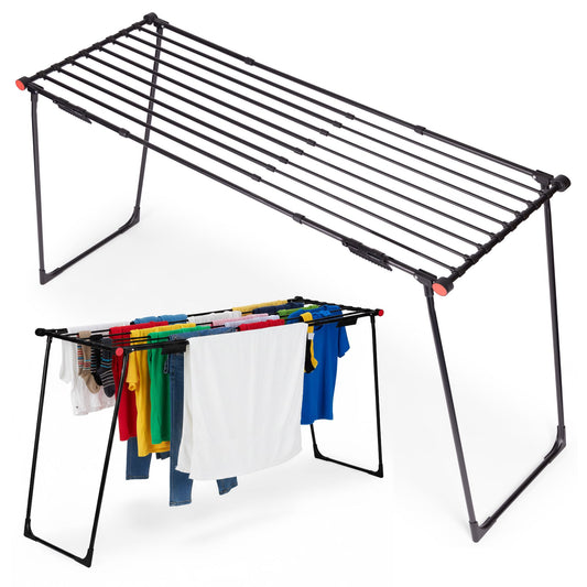 Telescopic Clothes Dryer, 19m, Foldable, Black Steel
