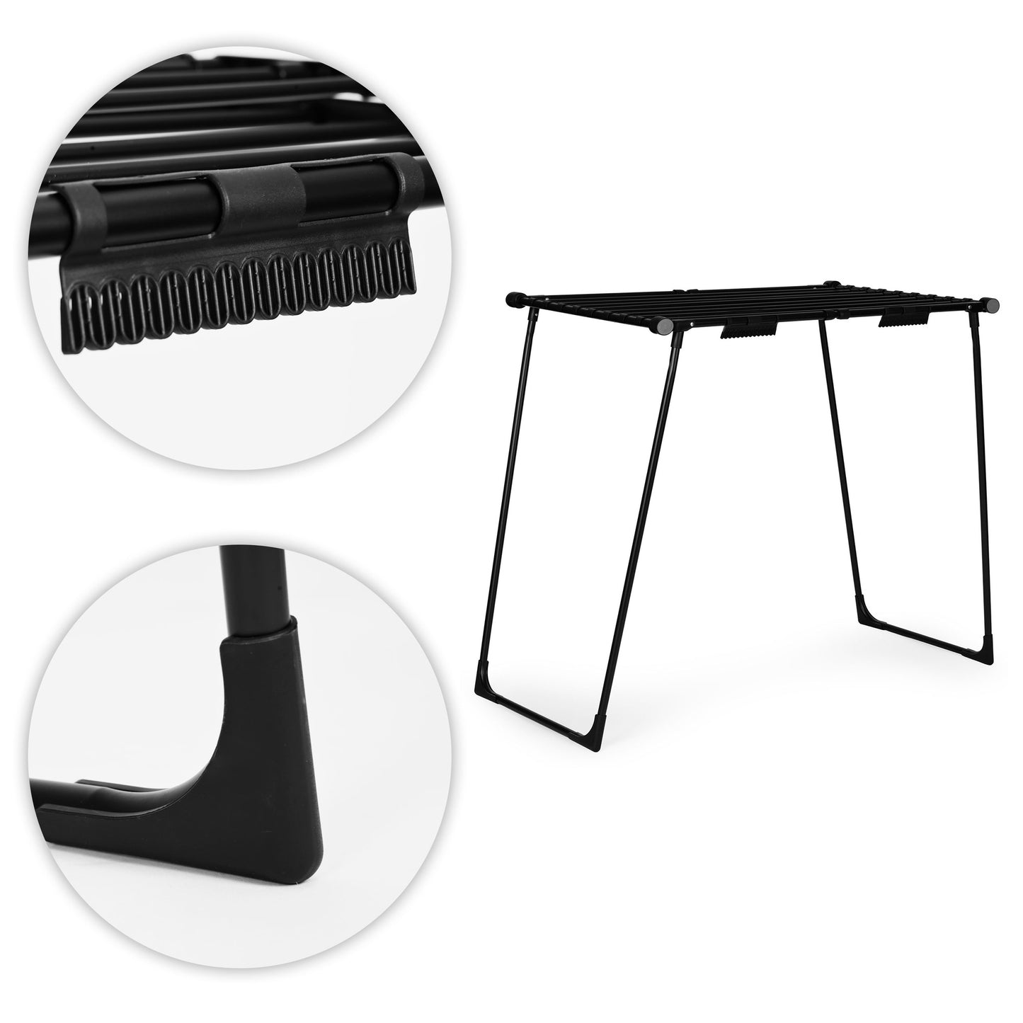 Telescopic Clothes Dryer, 19m, Foldable, Black Steel