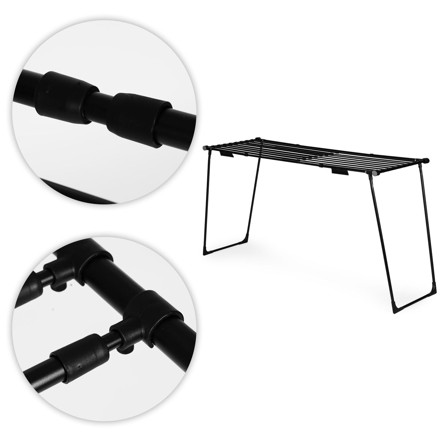 Telescopic Clothes Dryer, 19m, Foldable, Black Steel
