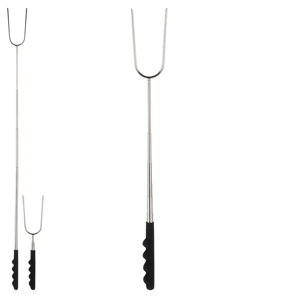 Telescopic Folding Campfire Stick, Stainless Steel, 24-72 cm