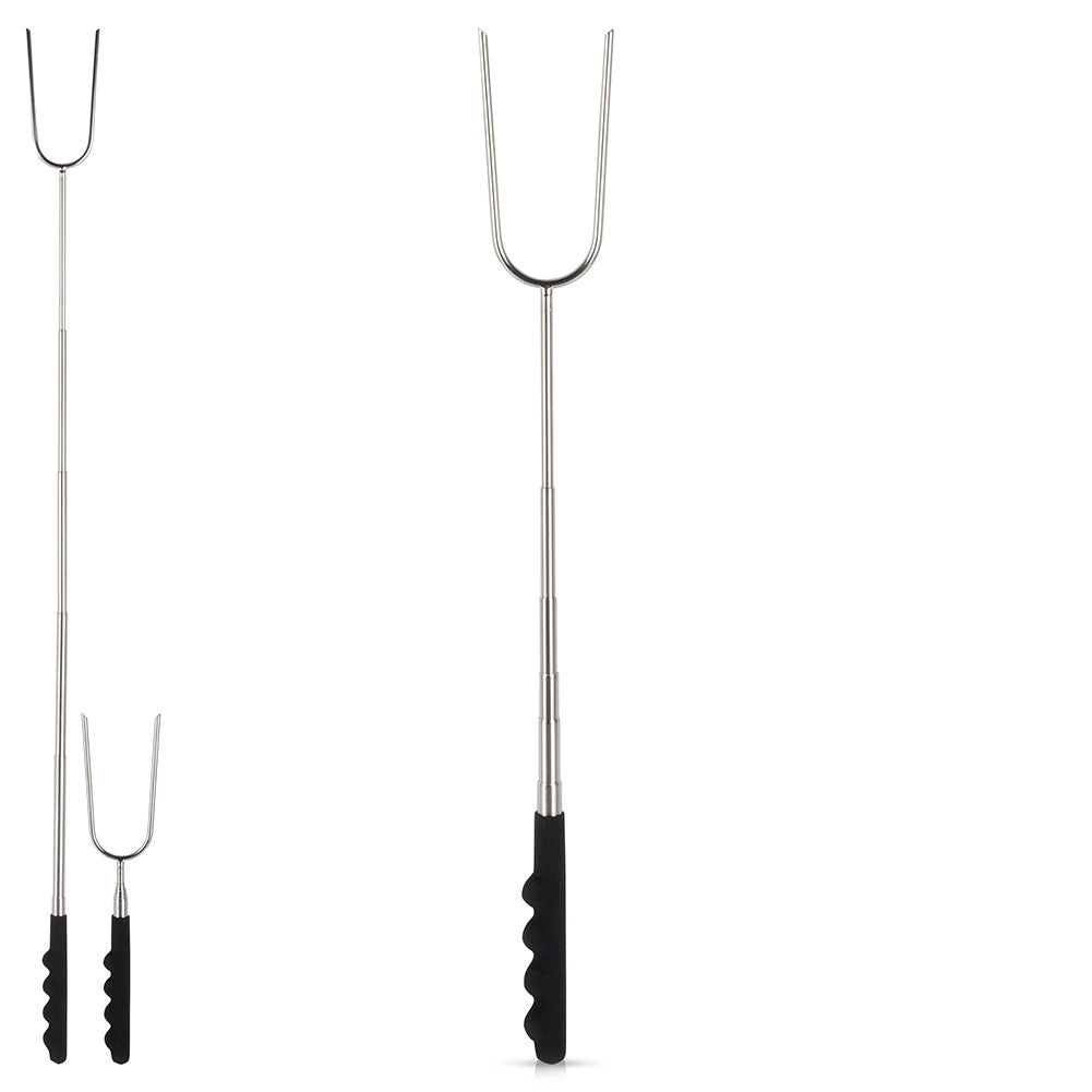 Telescopic Folding Campfire Stick, Stainless Steel, 24-72 cm