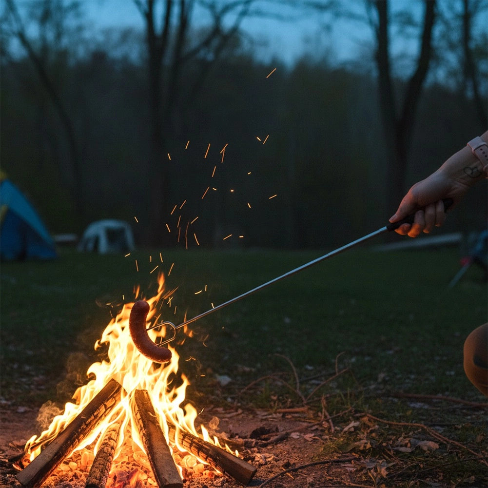 Telescopic Folding Campfire Stick, Stainless Steel, 24-72 cm