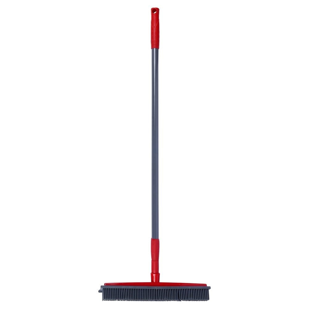 Telescopic broom with rubber brushes and water scraper
