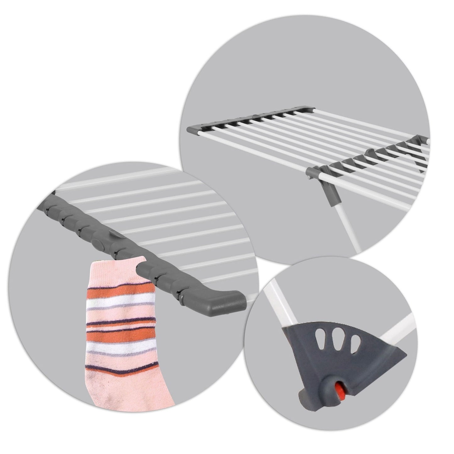 Telescopic drying rack with wheels Ursula, 20 meters
