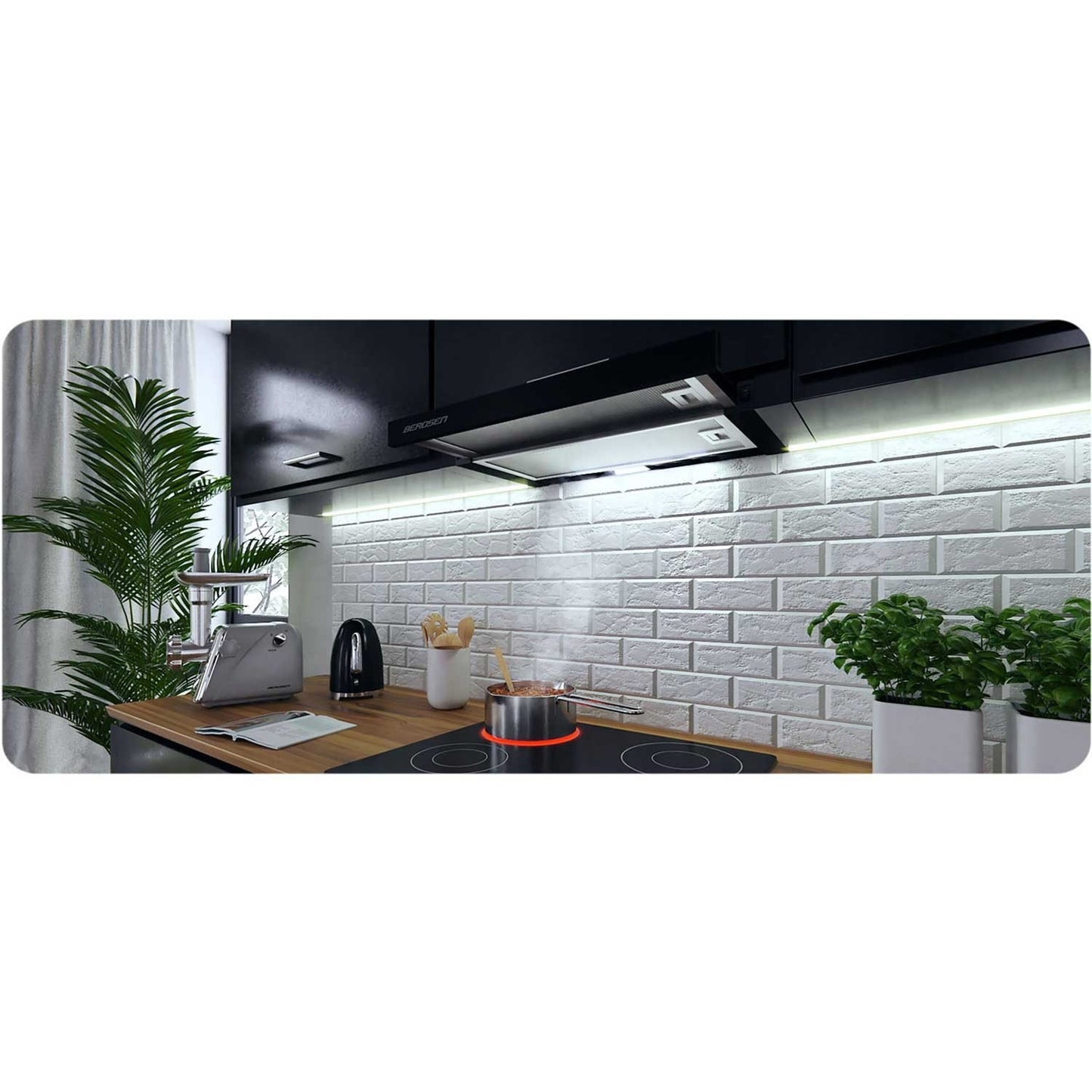 Telescopic kitchen hood 50 cm Black BT-234