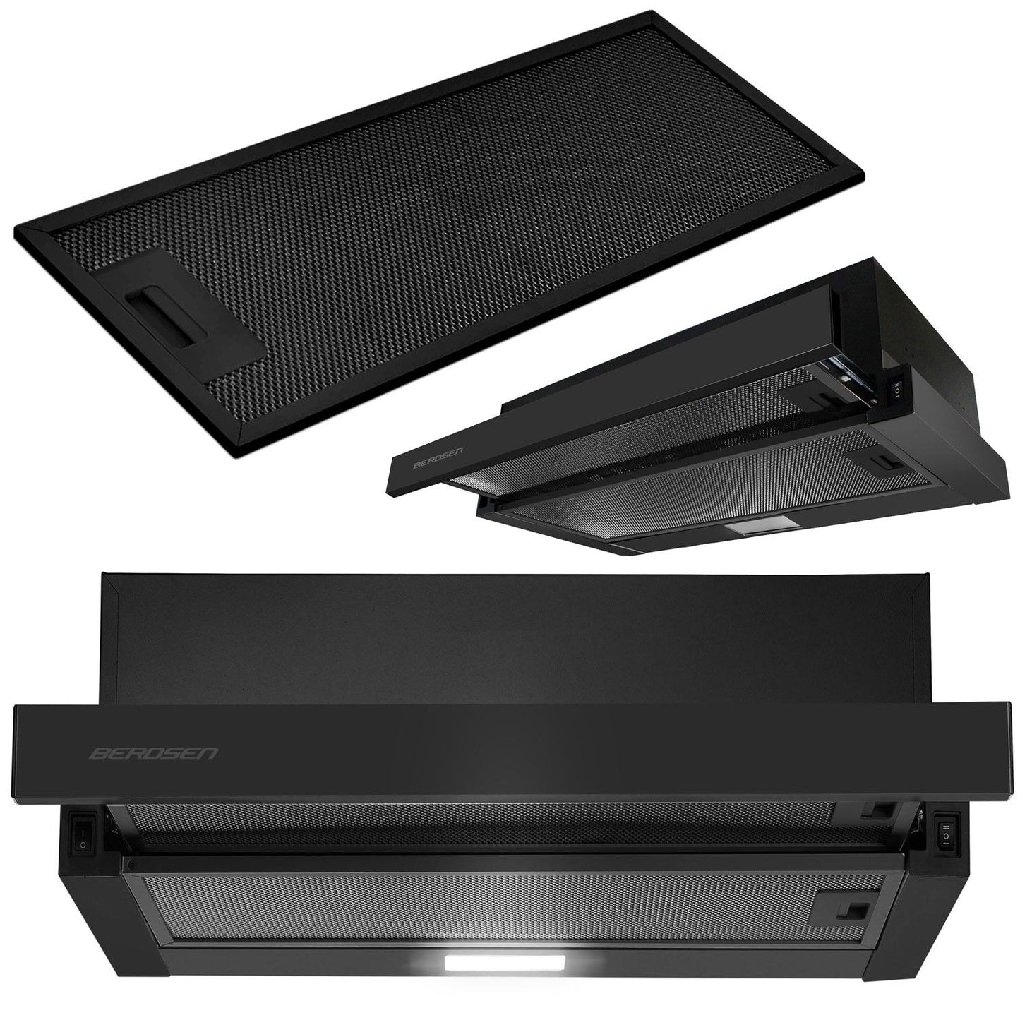 Telescopic kitchen hood 50 cm Black BT-238