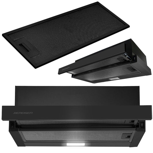 Telescopic kitchen hood 50 cm Black BT-238