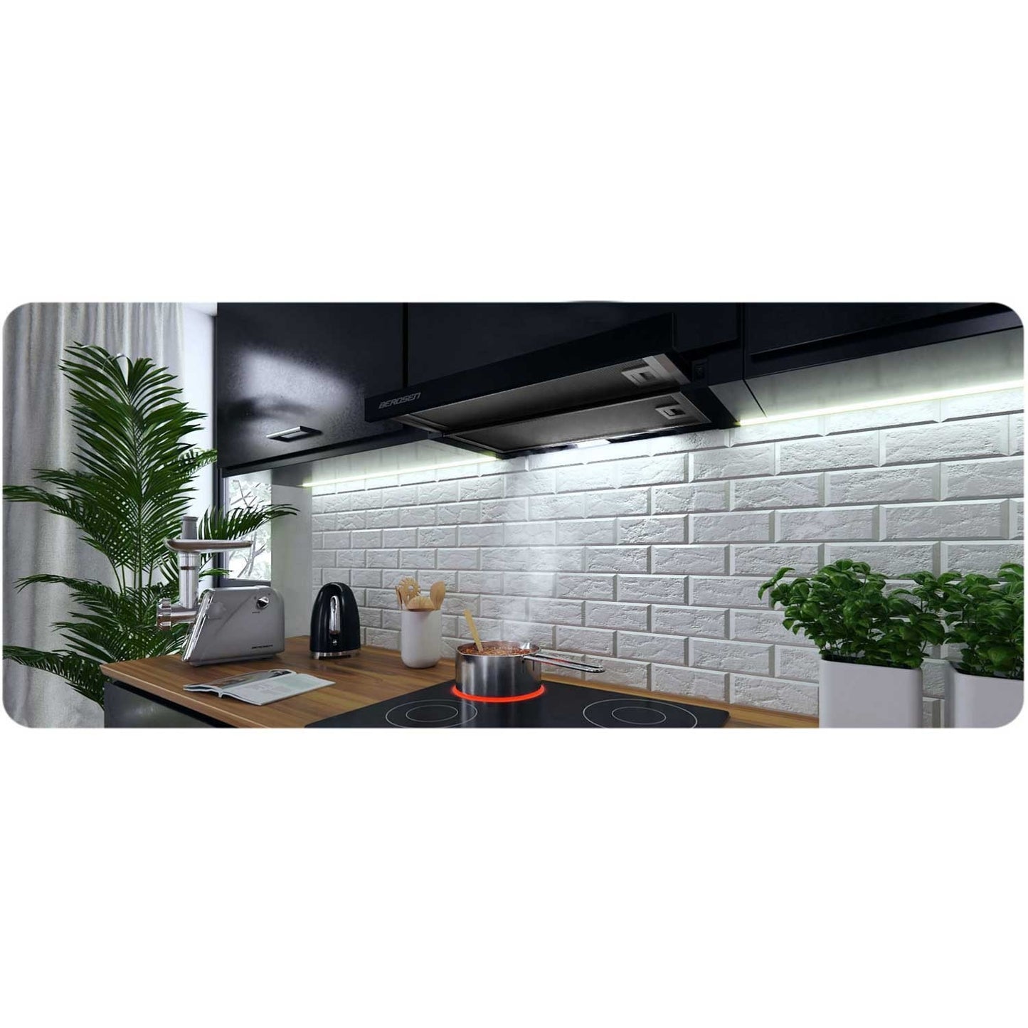 Telescopic kitchen hood 50 cm Black BT-238