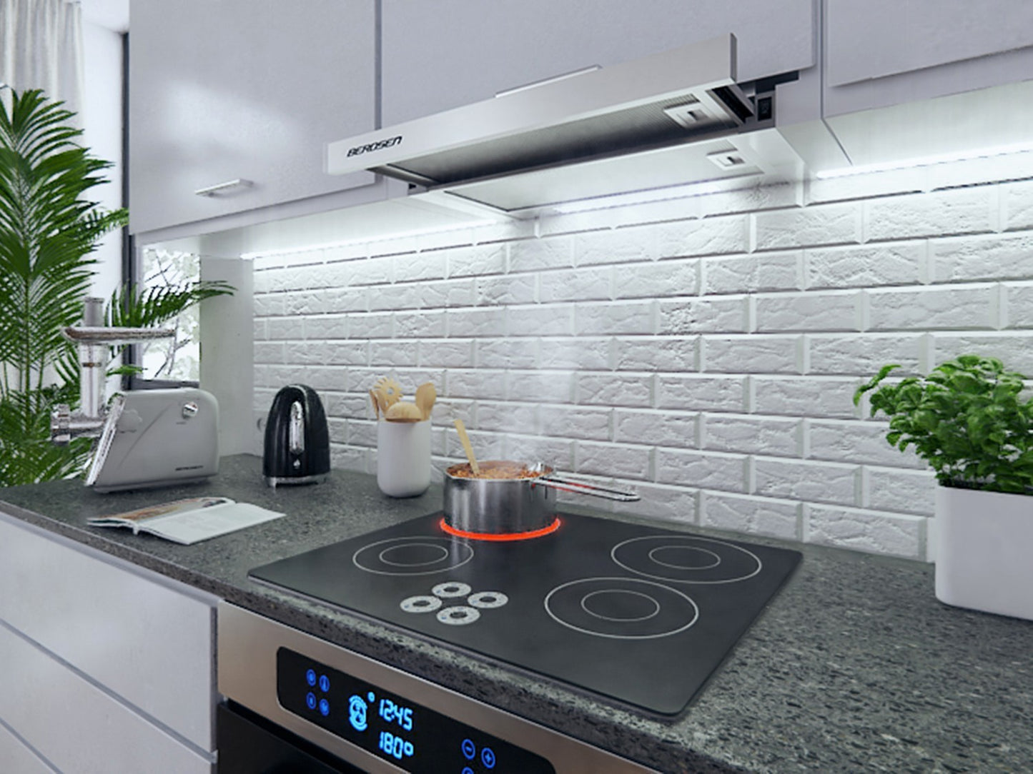 Telescopic kitchen hood Berdsen BE-60-LW 60 cm Stainless steel