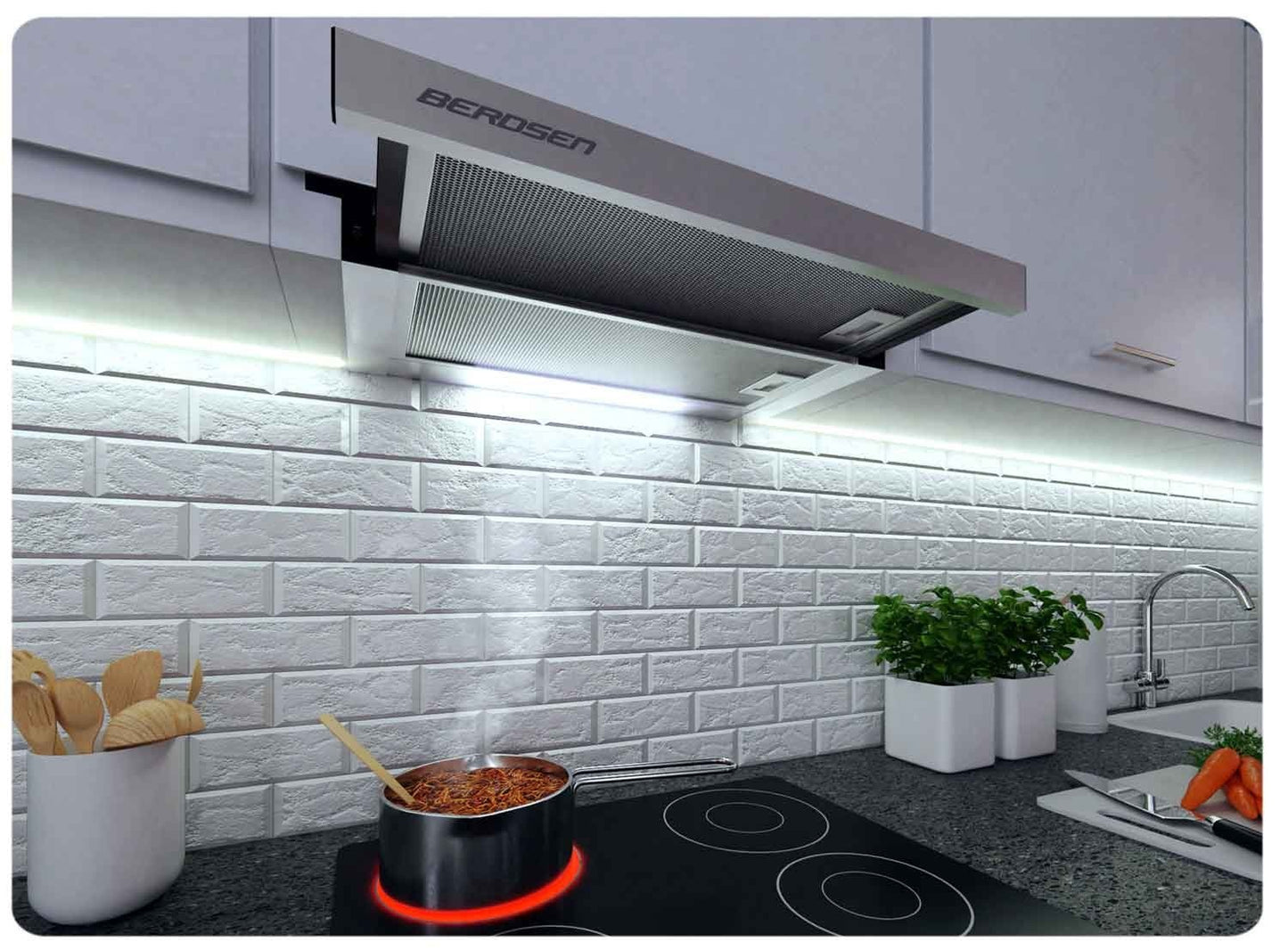 Telescopic kitchen hood Berdsen BT-229 INOX