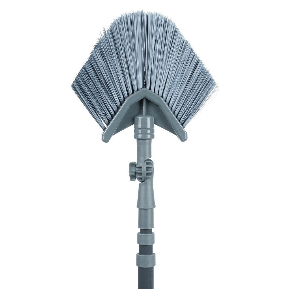 Telescopic sweeping brush with adjustable triangular brush