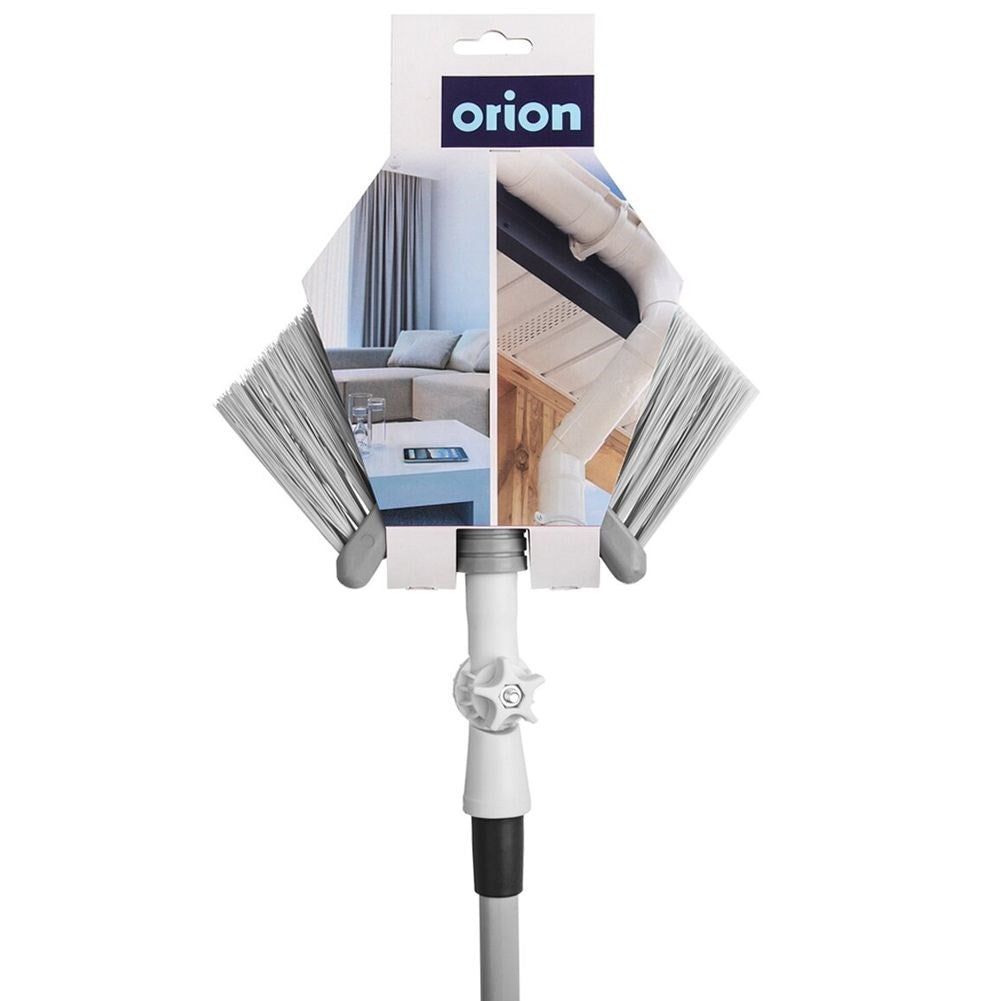 Telescopic sweeping brush with adjustable, triangular brush