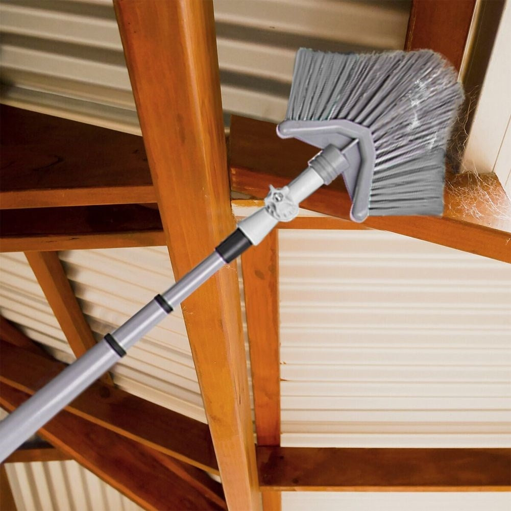 Telescopic sweeping brush with adjustable, triangular brush