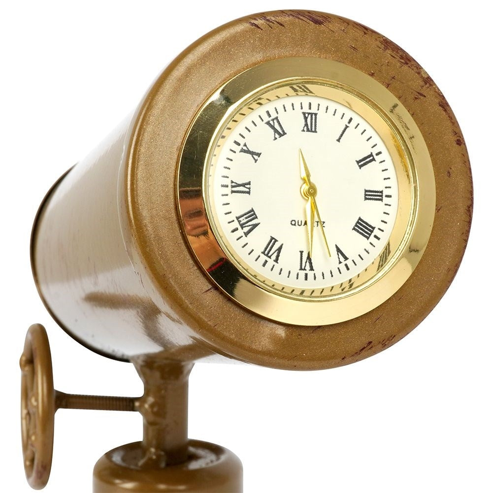 Telescopic watch in golden metal with Roman numerals
