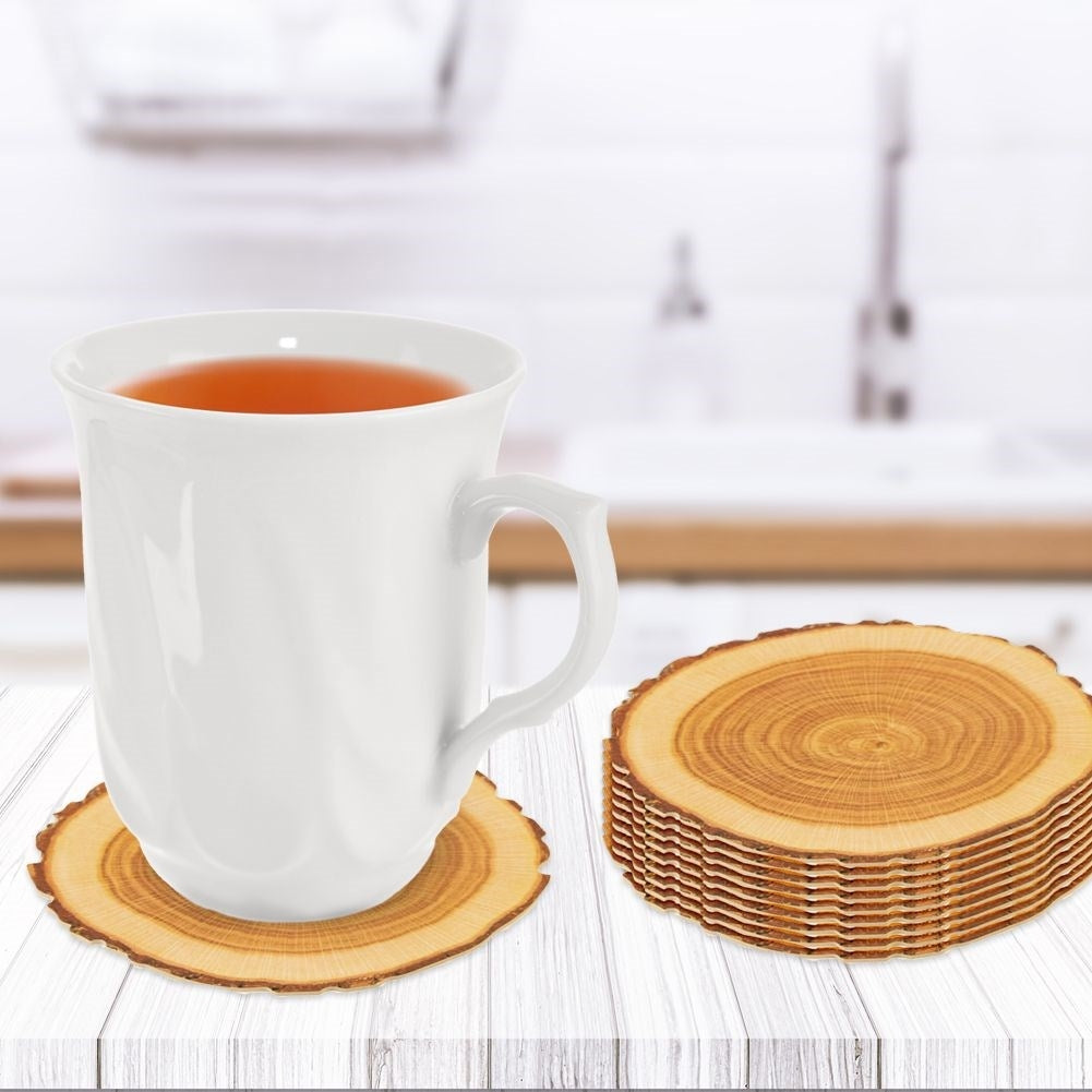 Ten coasters in wooden design - protect the table stylishly