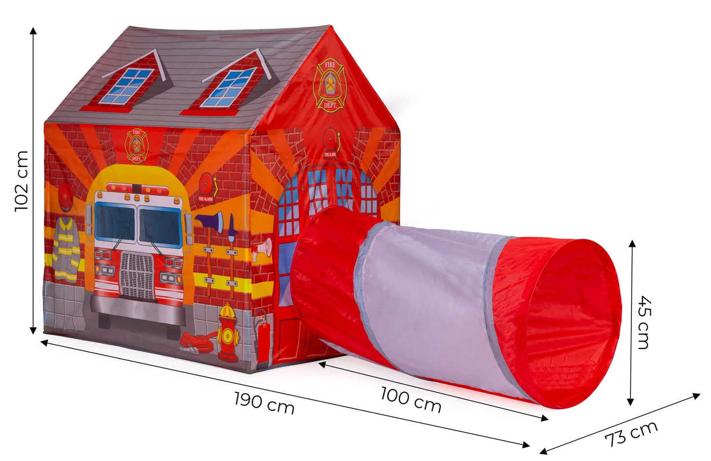 Tent with tunnel for children Fireman's house IPLAY playground