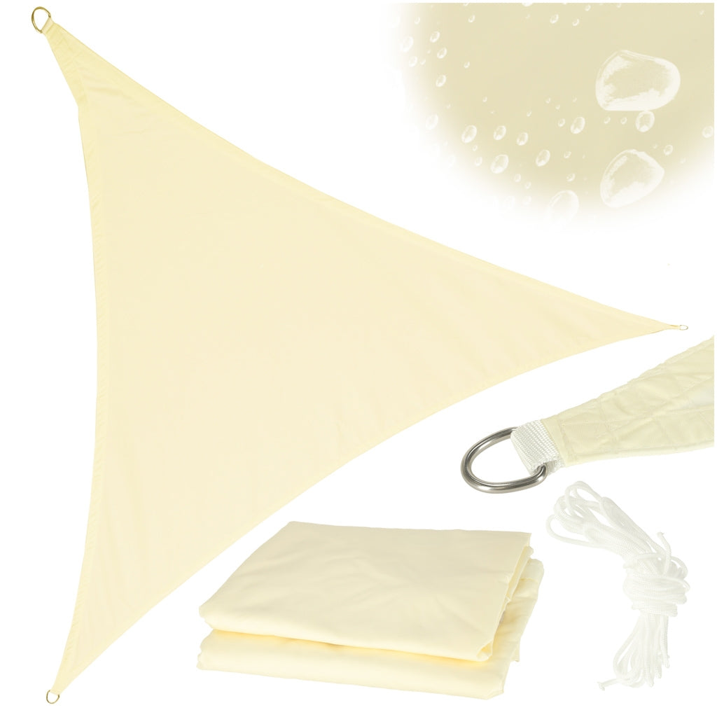 Terrace sunshade sail 4x4x4m triangle beige