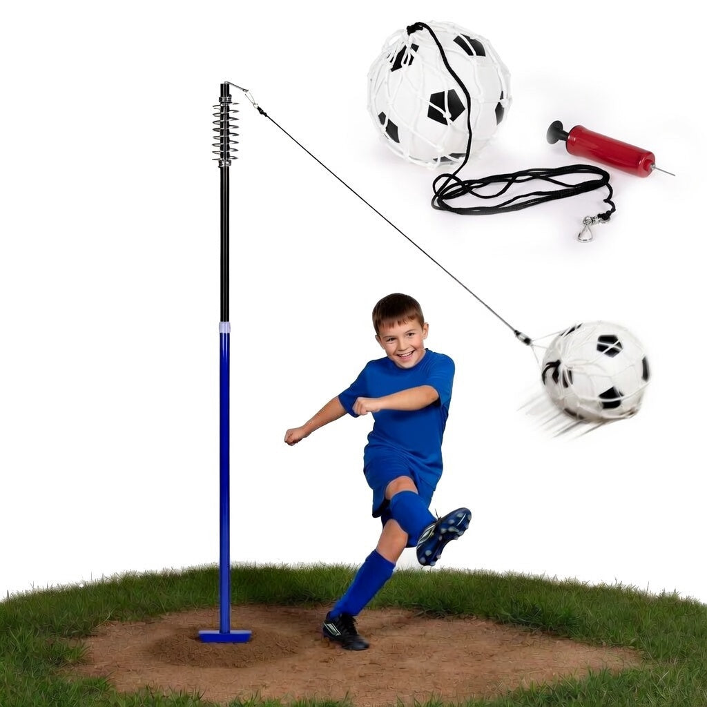 Tetherball Soccer Training Set with Adjustable Pole and Pump