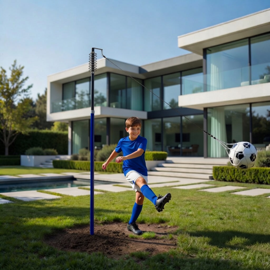Tetherball Soccer Training Set with Adjustable Pole and Pump