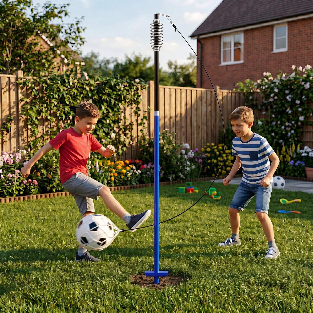 Tetherball Soccer Training Set with Adjustable Pole and Pump