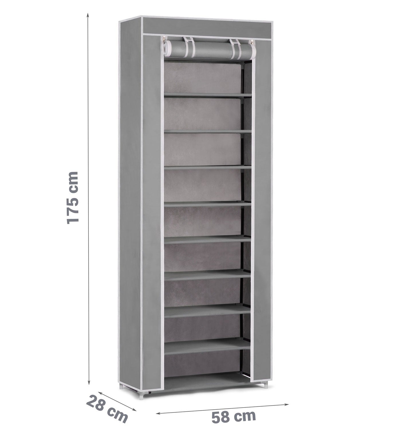 Textile shoe cabinet Massido - Grey
