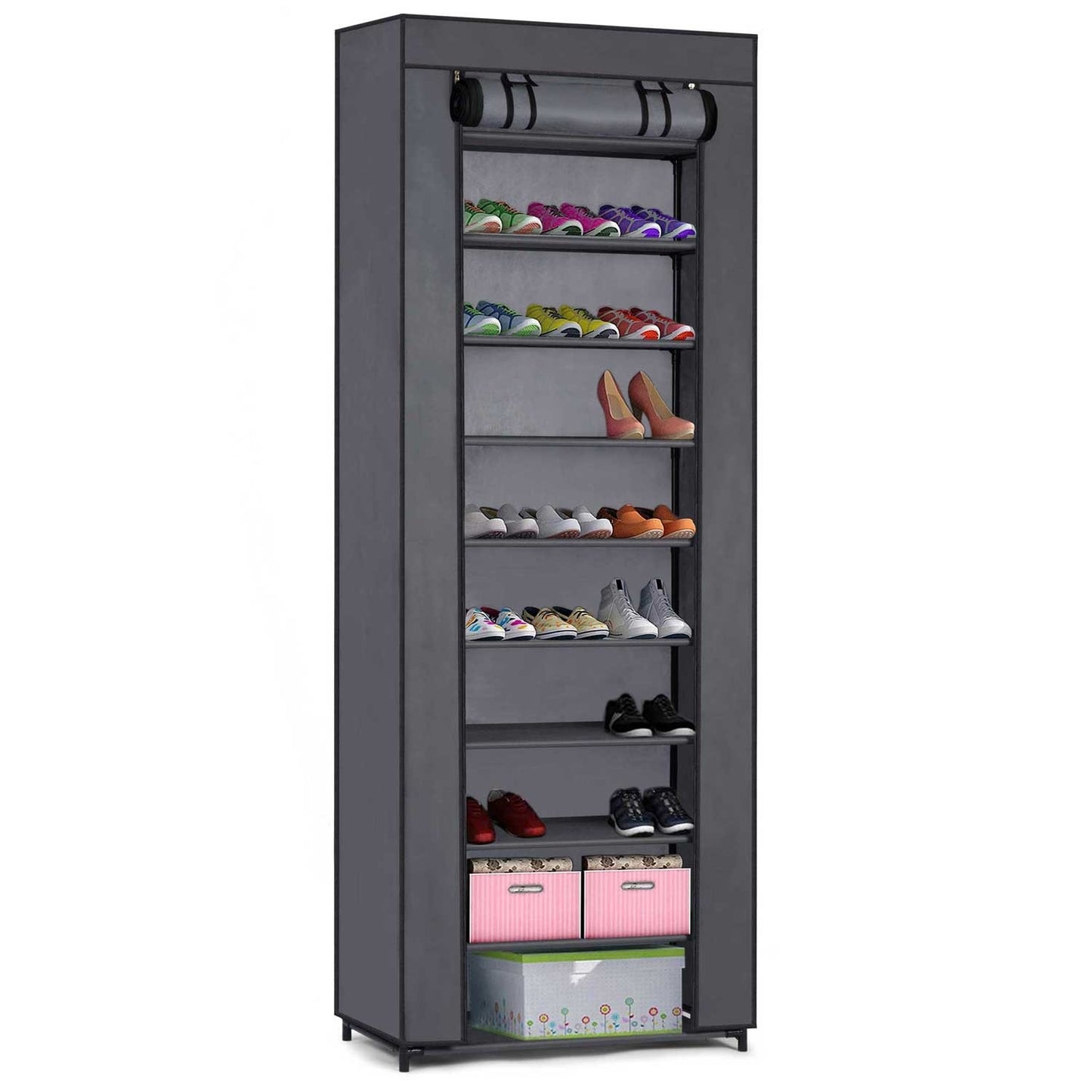 Textile shoe cabinet Massido - graphite