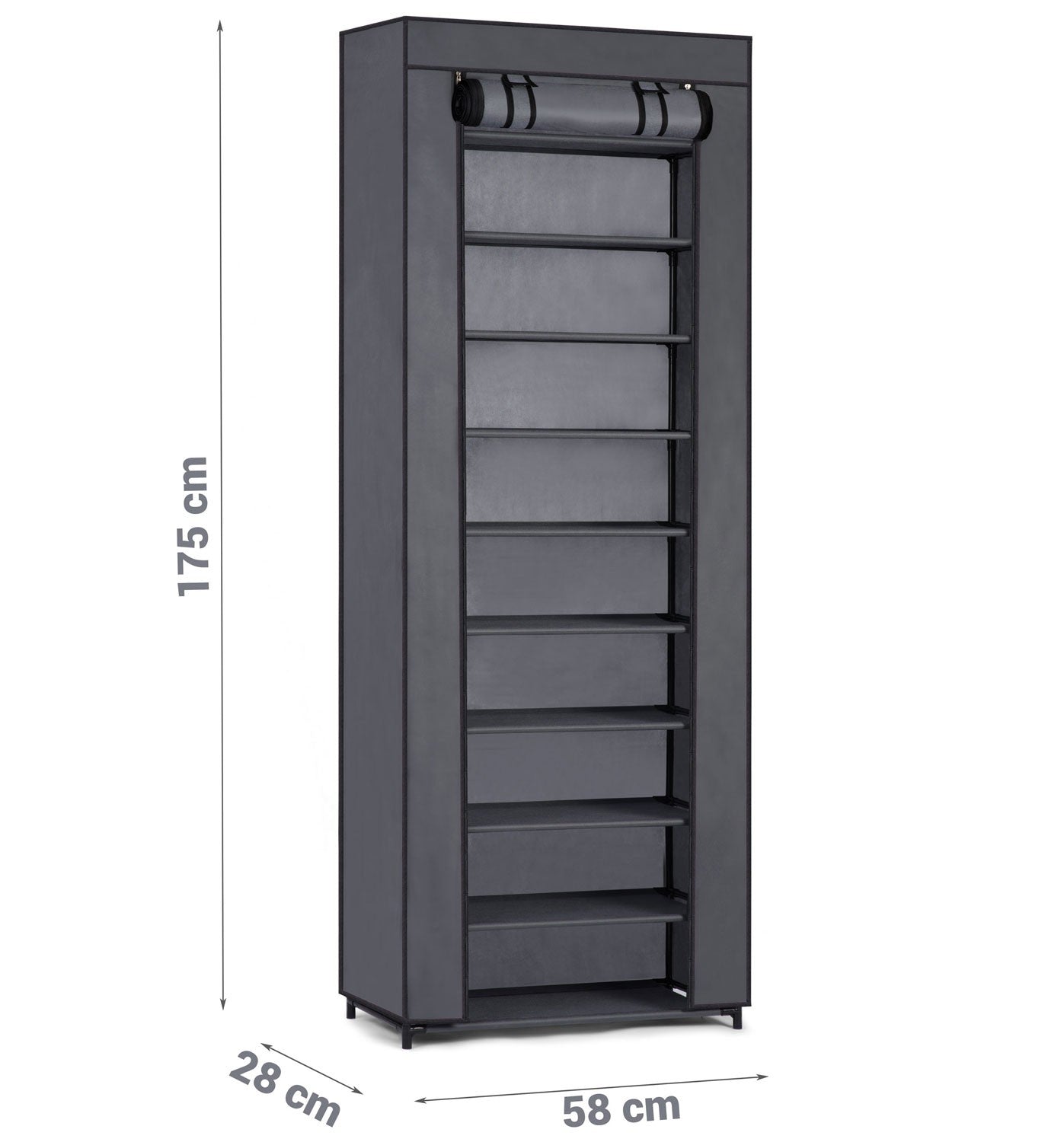 Textile shoe cabinet Massido - graphite