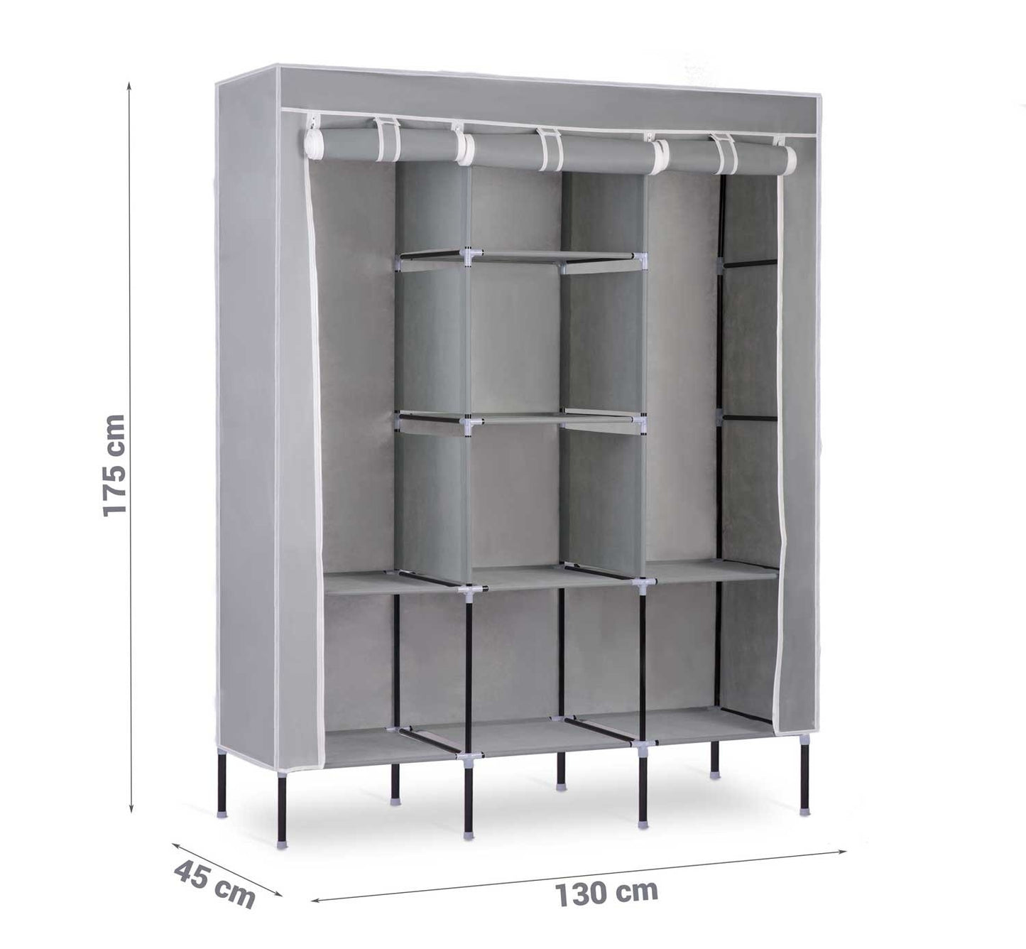 Textile wardrobe Massido - Grey