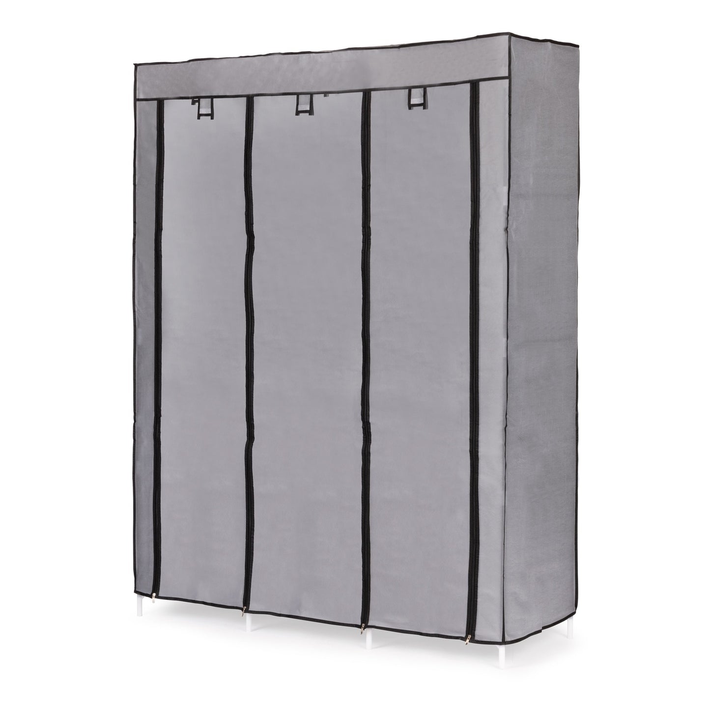 Textile wardrobe - a large fabric wardrobe with shelves for clothes and shoes