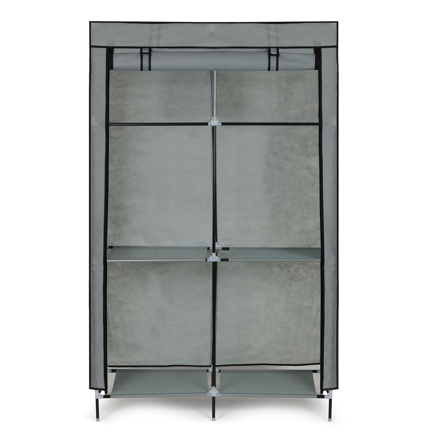 Textile wardrobe - a large fabric wardrobe with shelves for clothes and shoes