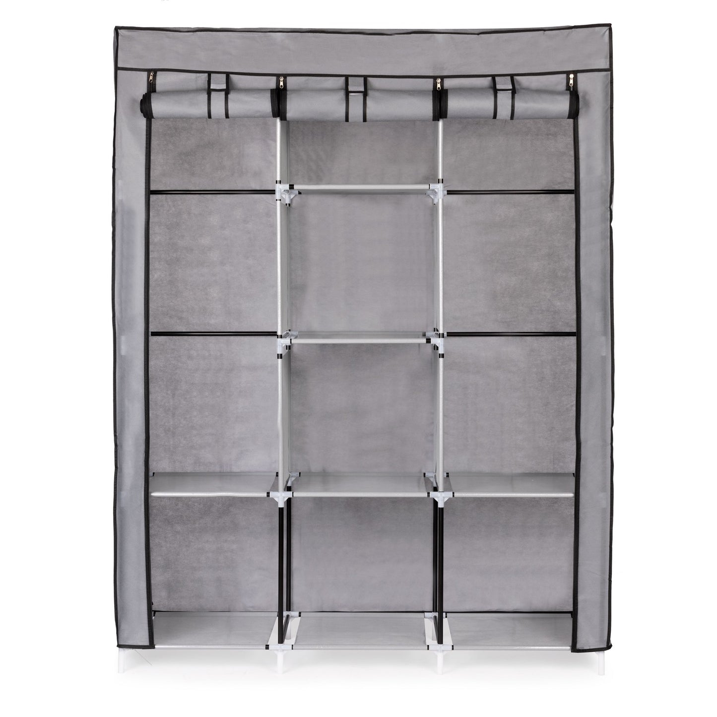 Textile wardrobe - a large fabric wardrobe with shelves for clothes and shoes
