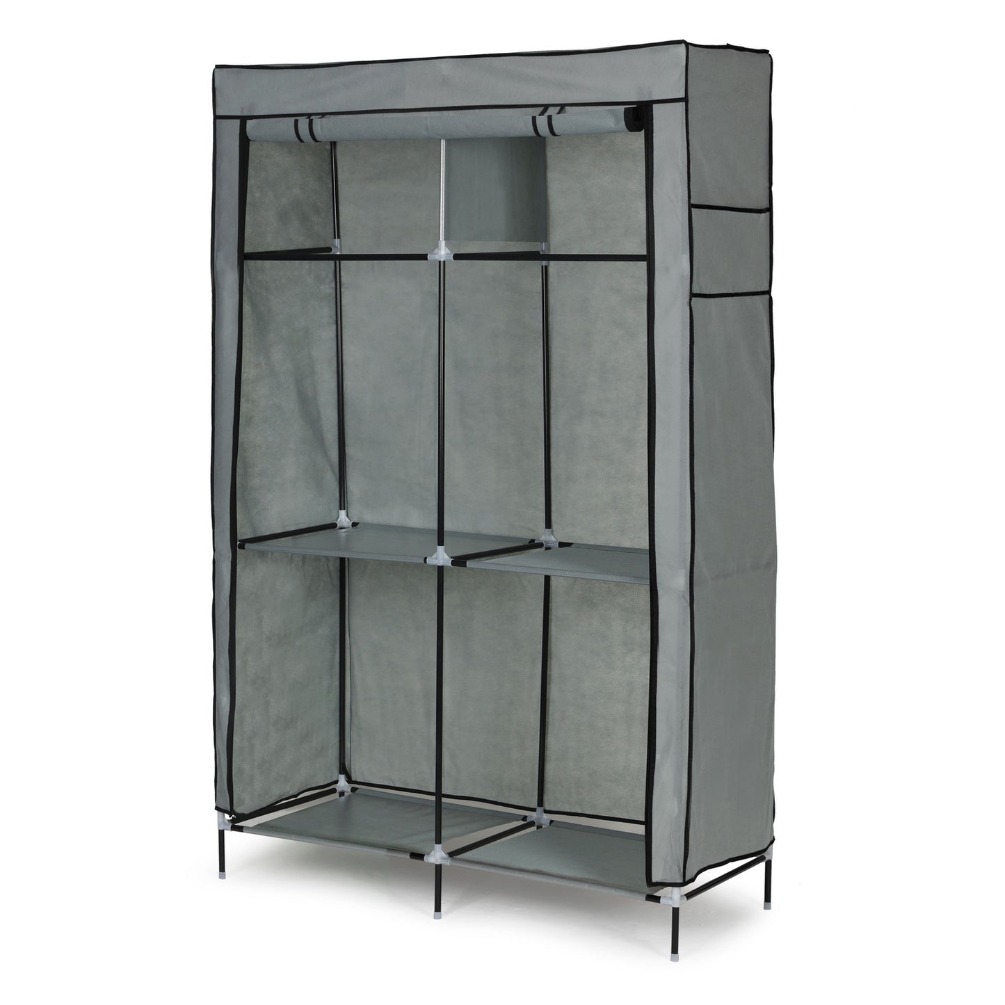 Textile wardrobe - a large fabric wardrobe with shelves for clothes and shoes
