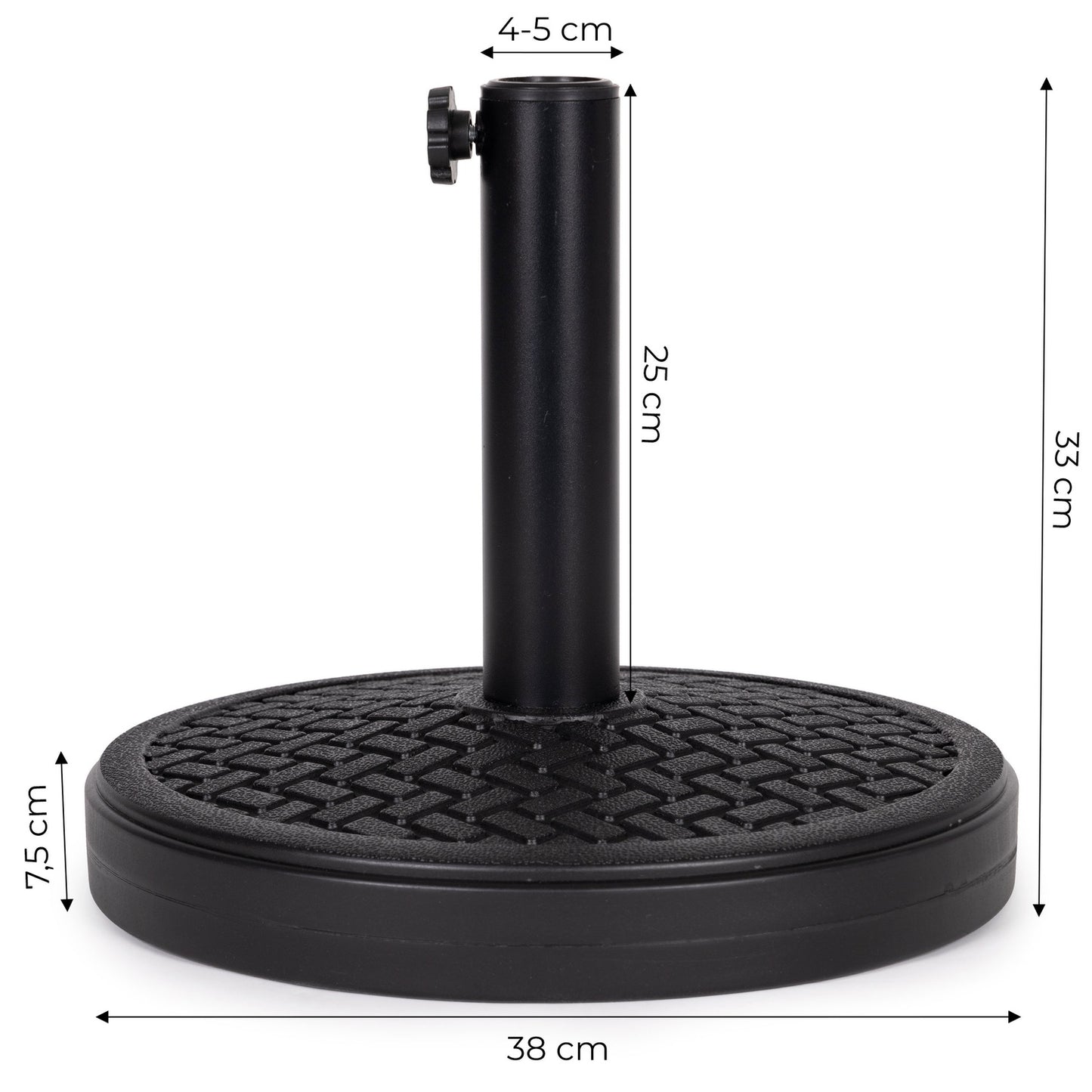 The base load of the umbrella for the garden and terrace is 12KG