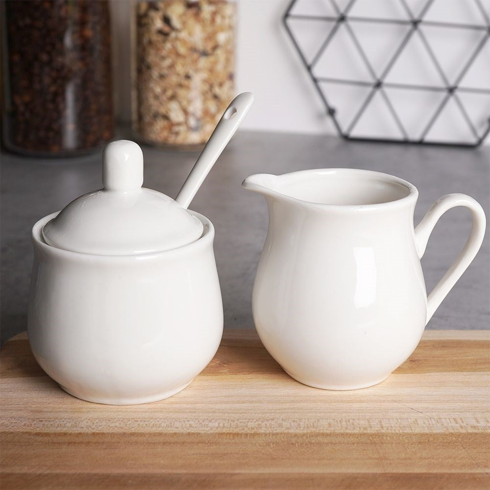 The porcelain set: Sugar Bowl & Milk Jug with Handle